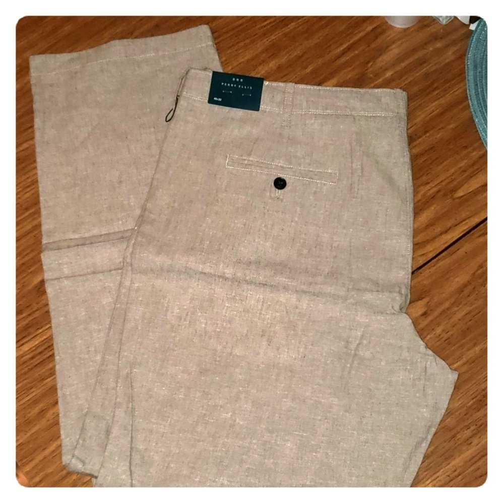 Perry Ellis men's linen pants NWT sz 40x32